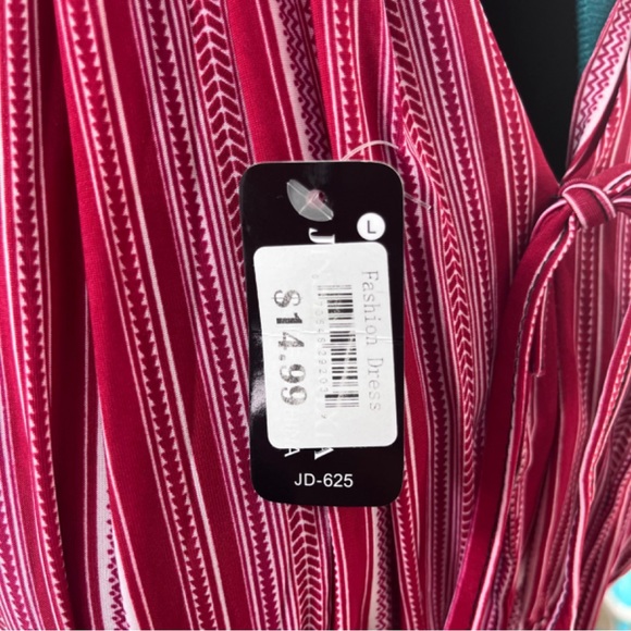 NWT JinSeMingXia Maxi Striped Dress (L) - Picture 12 of 12